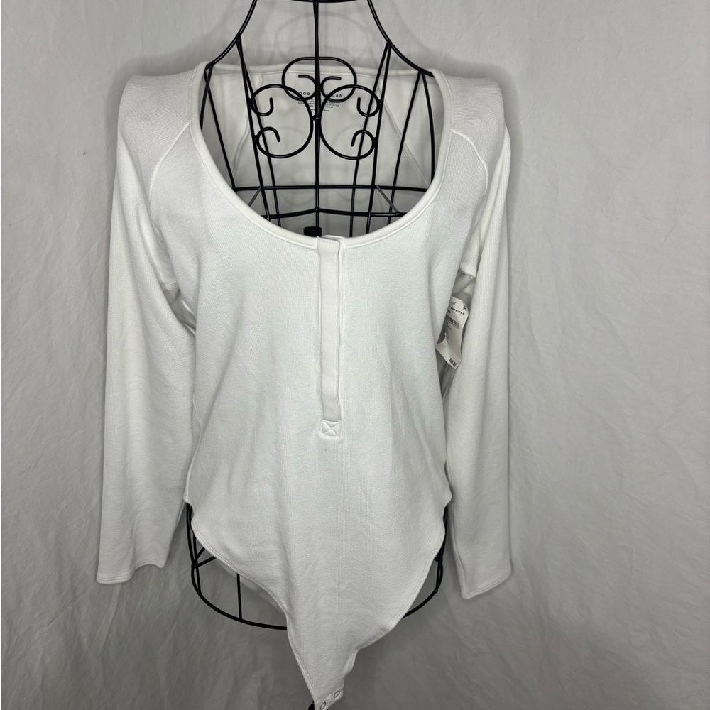 Good American Long Sleeve Ribbed Body Suit